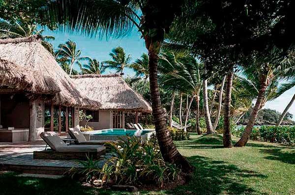 Vista de las villas privadas en Kokomo Private Island Fiji