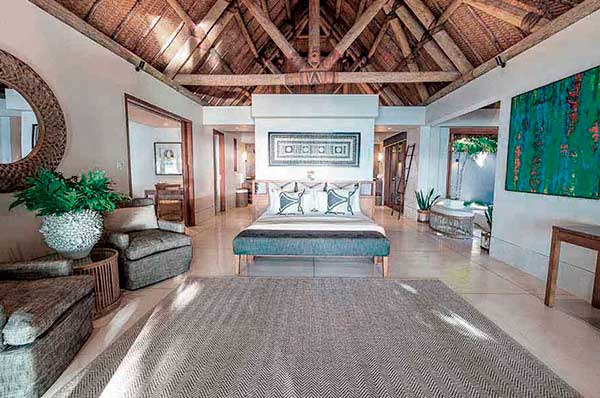 Decoración de la habitación de Kokomo Private Island Fiji