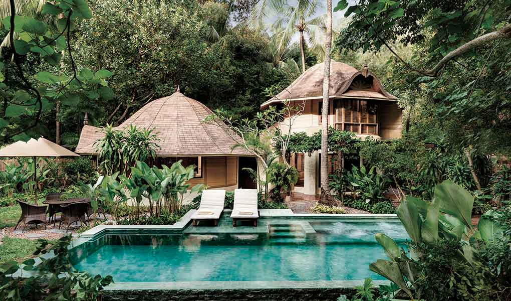 Piscina privada de la villa de lujo del hotel Rayavadee Krabi