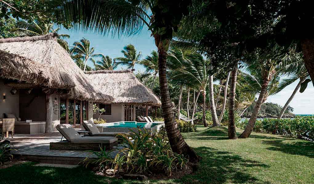 Villas entre naturaleza en playa Kokomo Private Island en Fiji